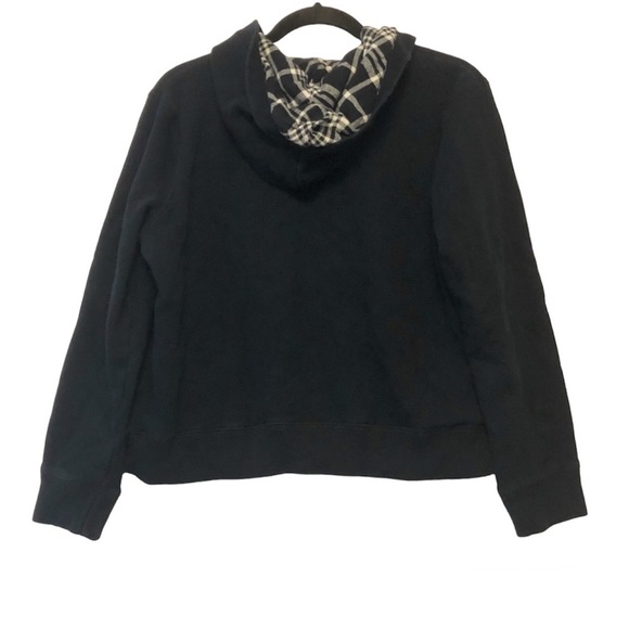 Lauren Jeans Co. Ralph Lauren Black Button Up Hoodie Jacket - Picture 2 of 4